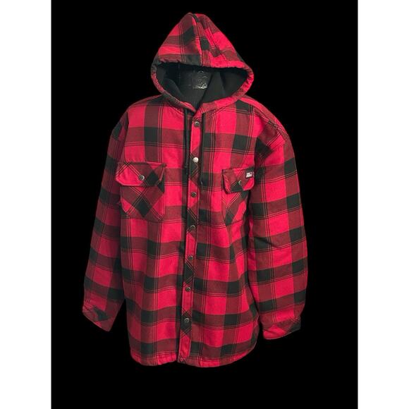 Dickies Hooded Work Jacket Black Red Plaid Men’s Size XL Extra Large - Picture 1 of 7